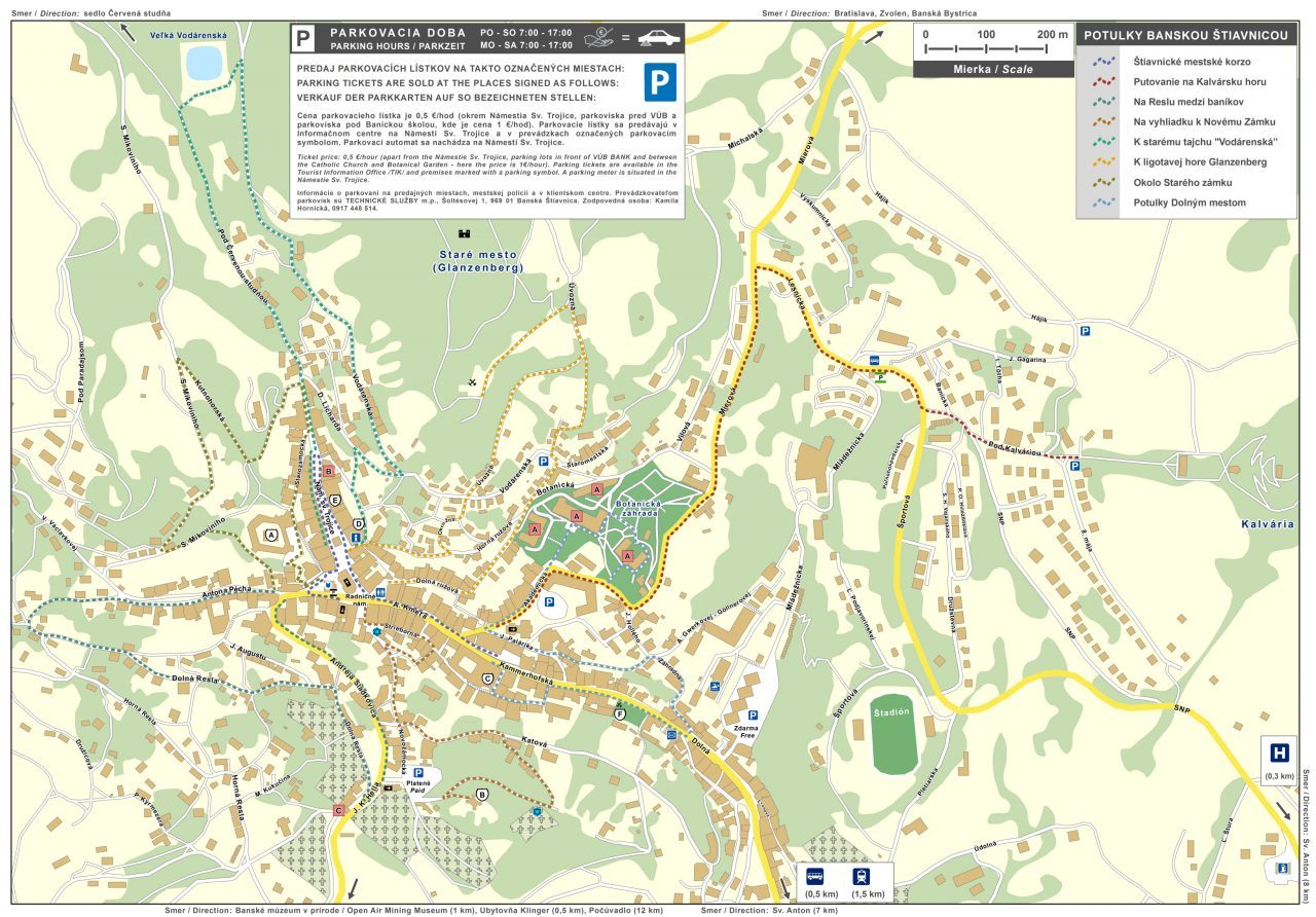 Mapa mesta Banská Štiavnica